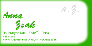 anna zsak business card